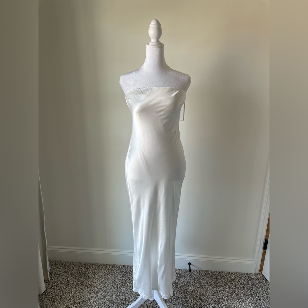 NWT Meshki Strapless Silk Dress